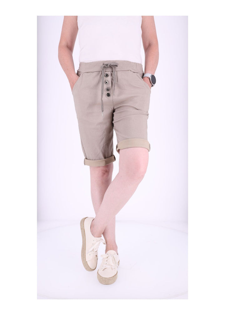 Joggingshort Damen angedeutete Knopfleiste