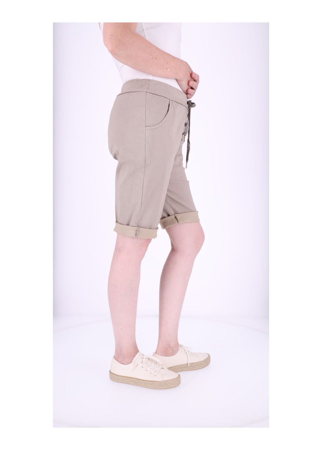 Joggingshort Damen angedeutete Knopfleiste