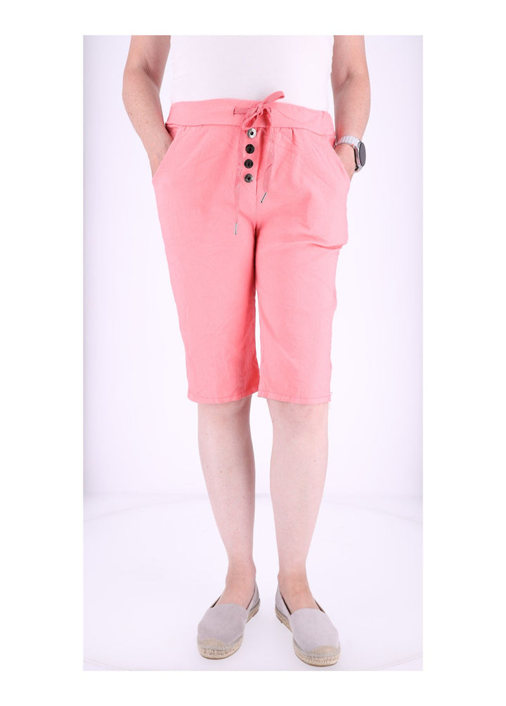 Joggingshort Damen angedeutete Knopfleiste