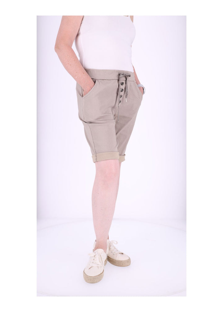 Joggingshort Damen angedeutete Knopfleiste