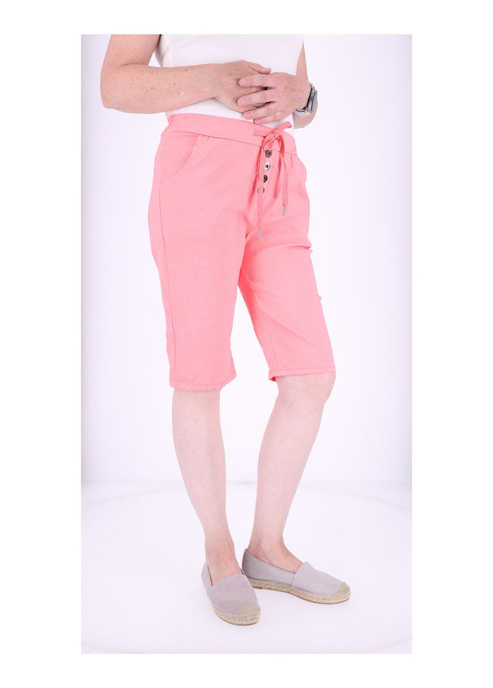 Joggingshort Damen angedeutete Knopfleiste