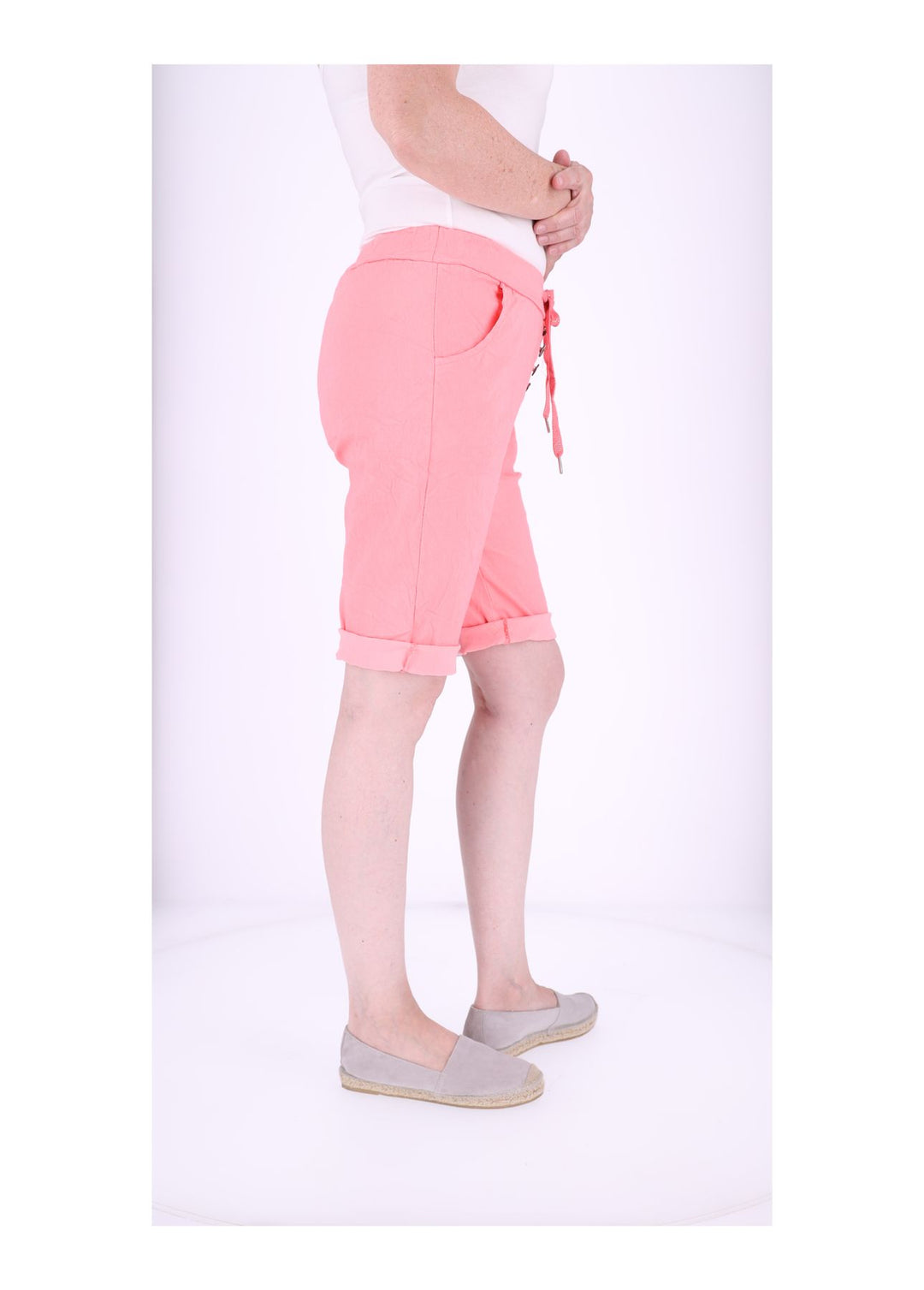 Joggingshort Damen angedeutete Knopfleiste