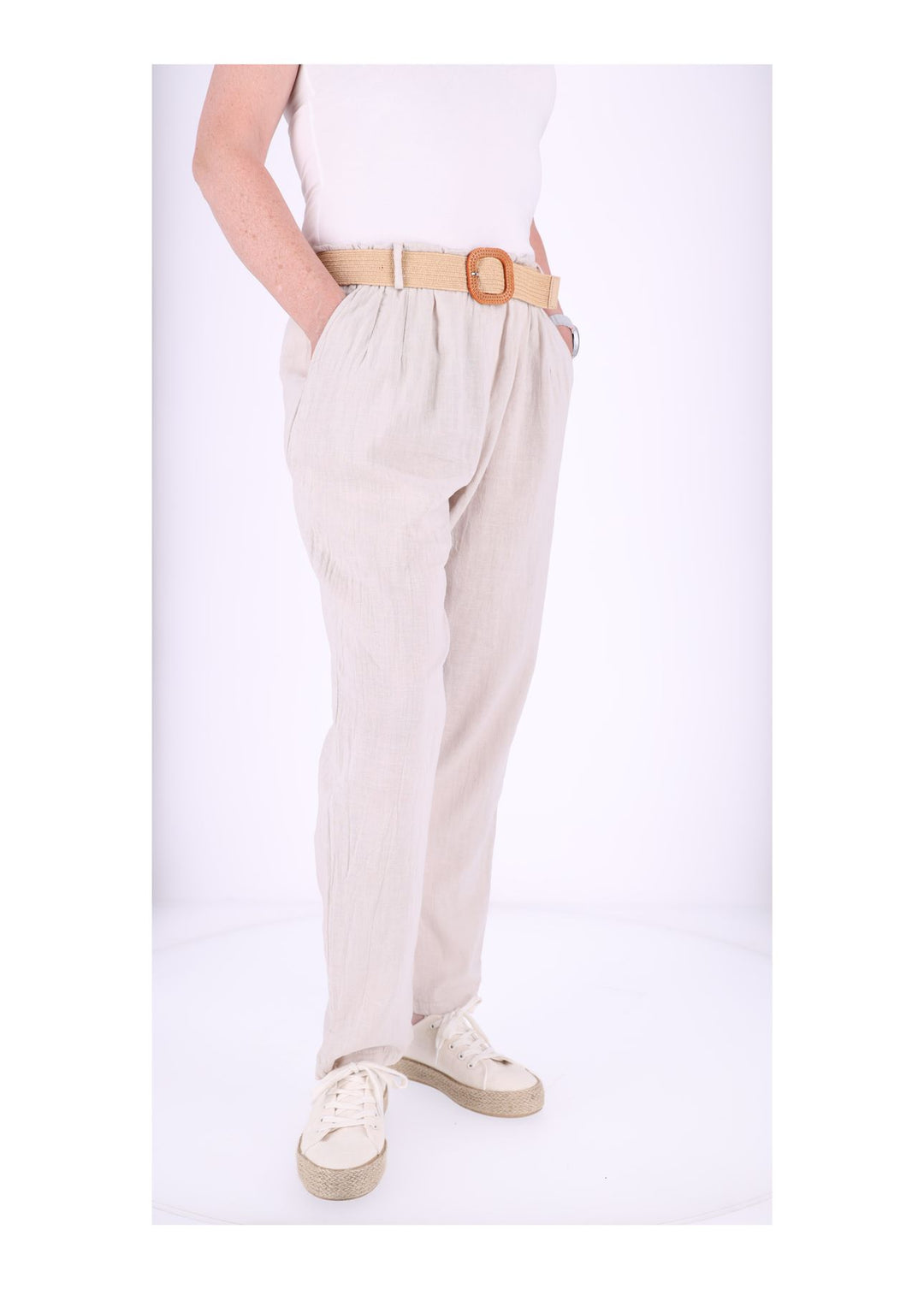 Leinenhose Damen mit Gürtel