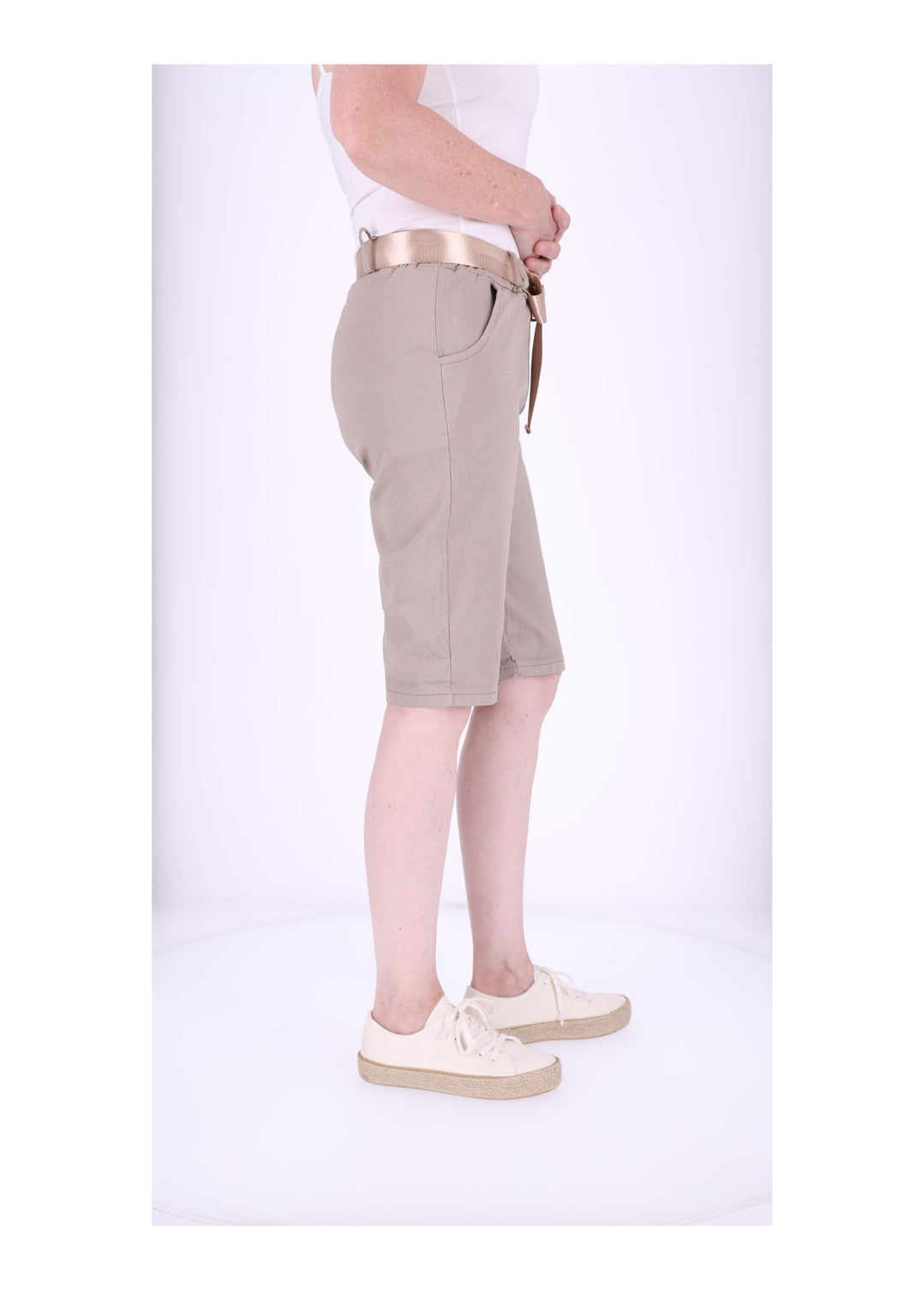 Bermuda Damen Gummizug Gürtel