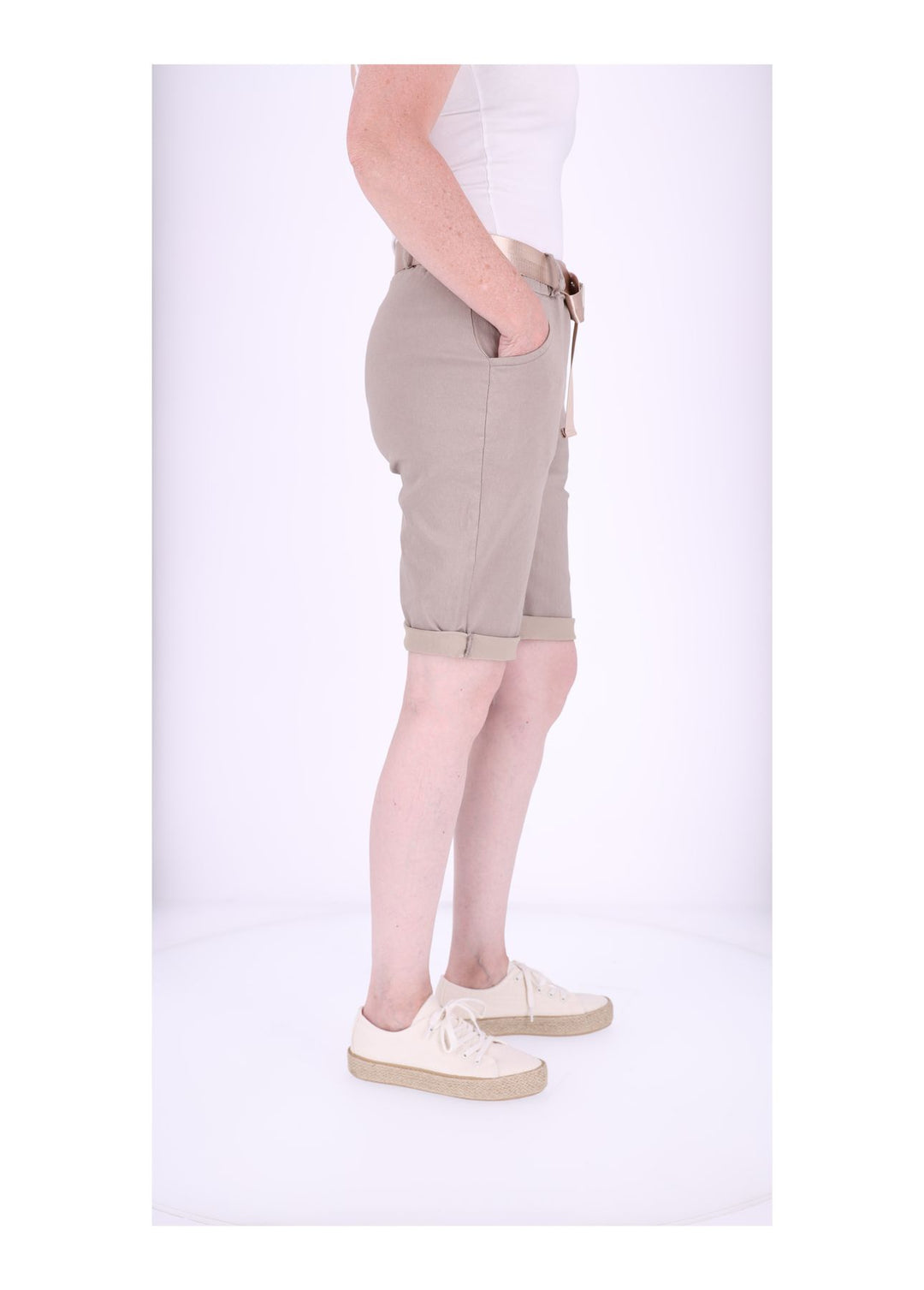 Bermuda Damen Gummizug Gürtel