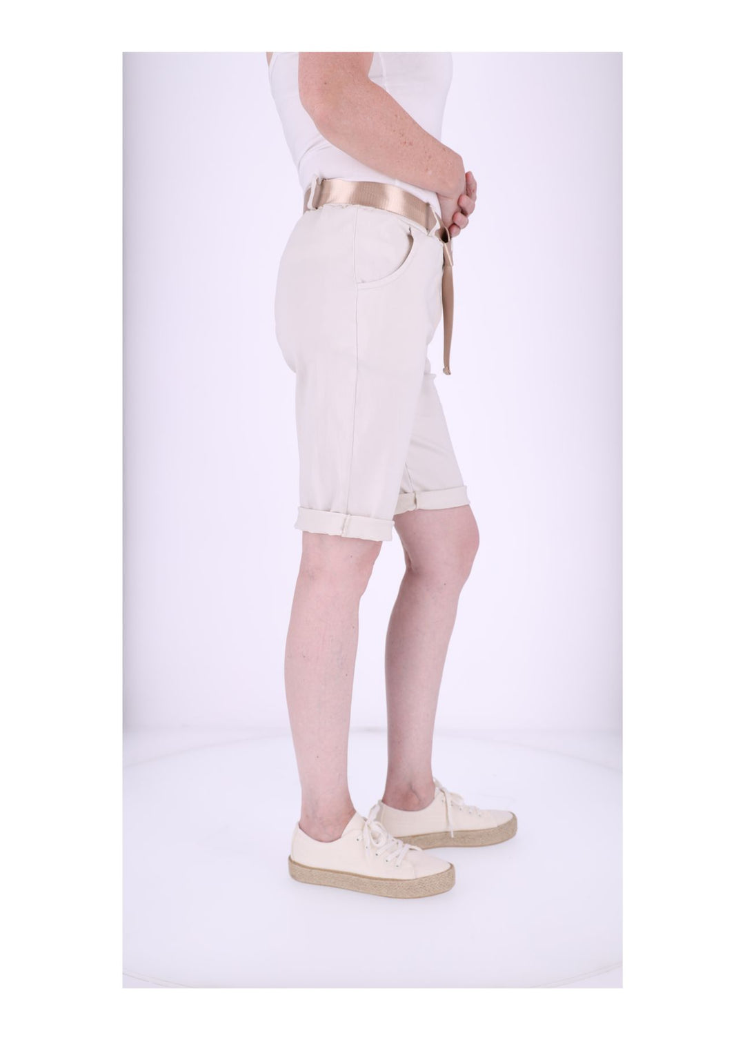 Bermuda Damen Gummizug Gürtel