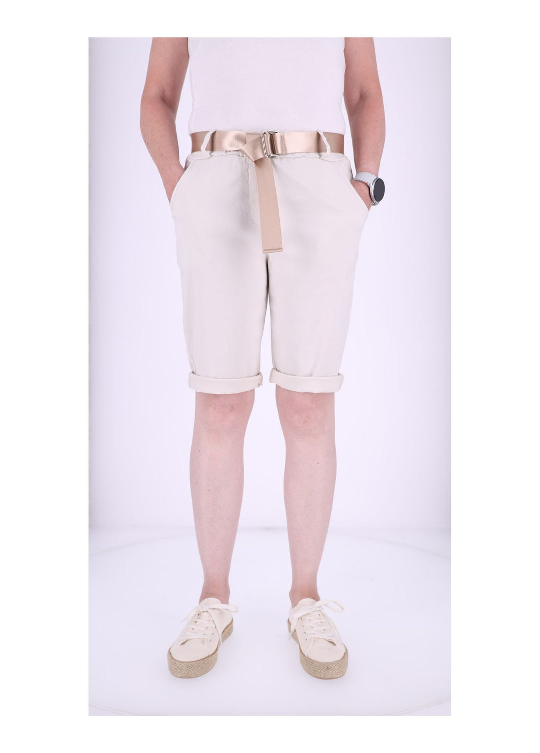 Bermuda Damen Gummizug Gürtel