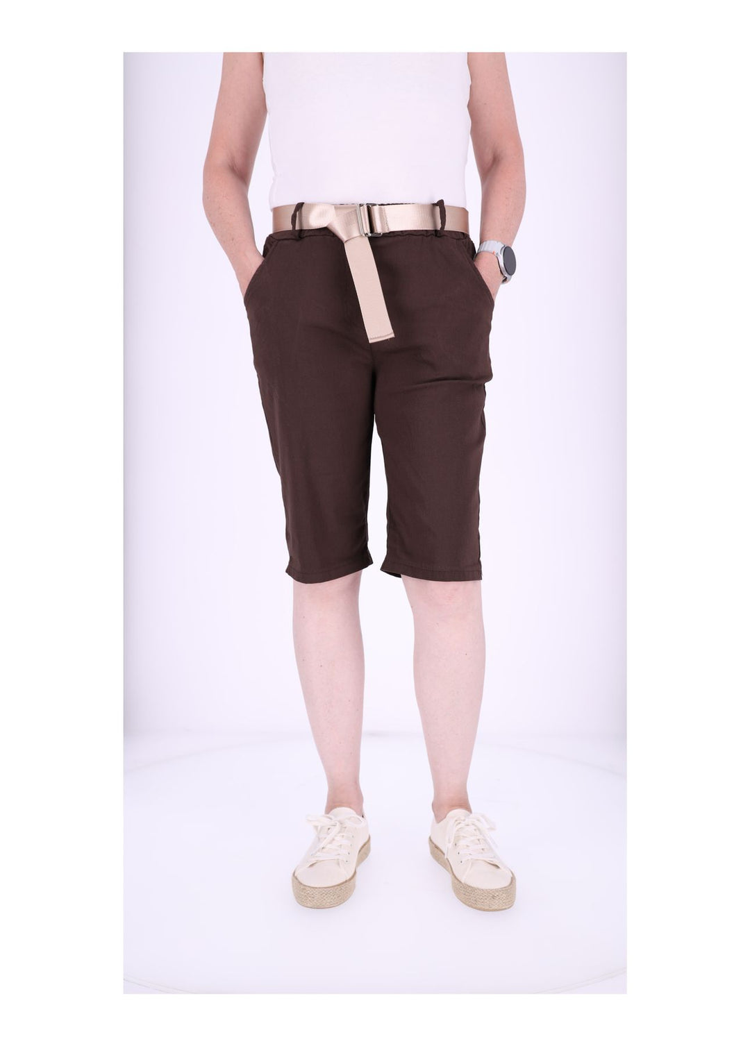 Bermuda Damen Gummizug Gürtel