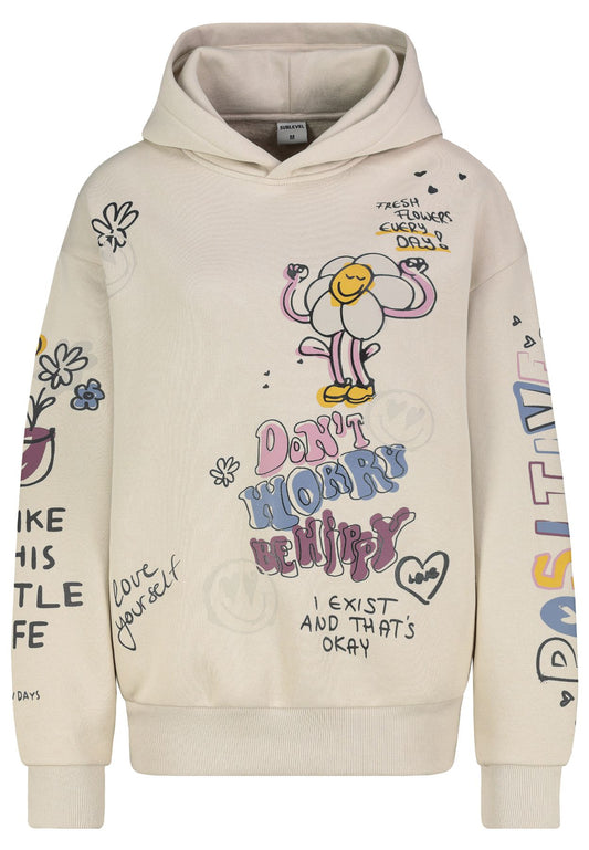 Damen DOB Sweat, langarm, Kapuze mit Abnä