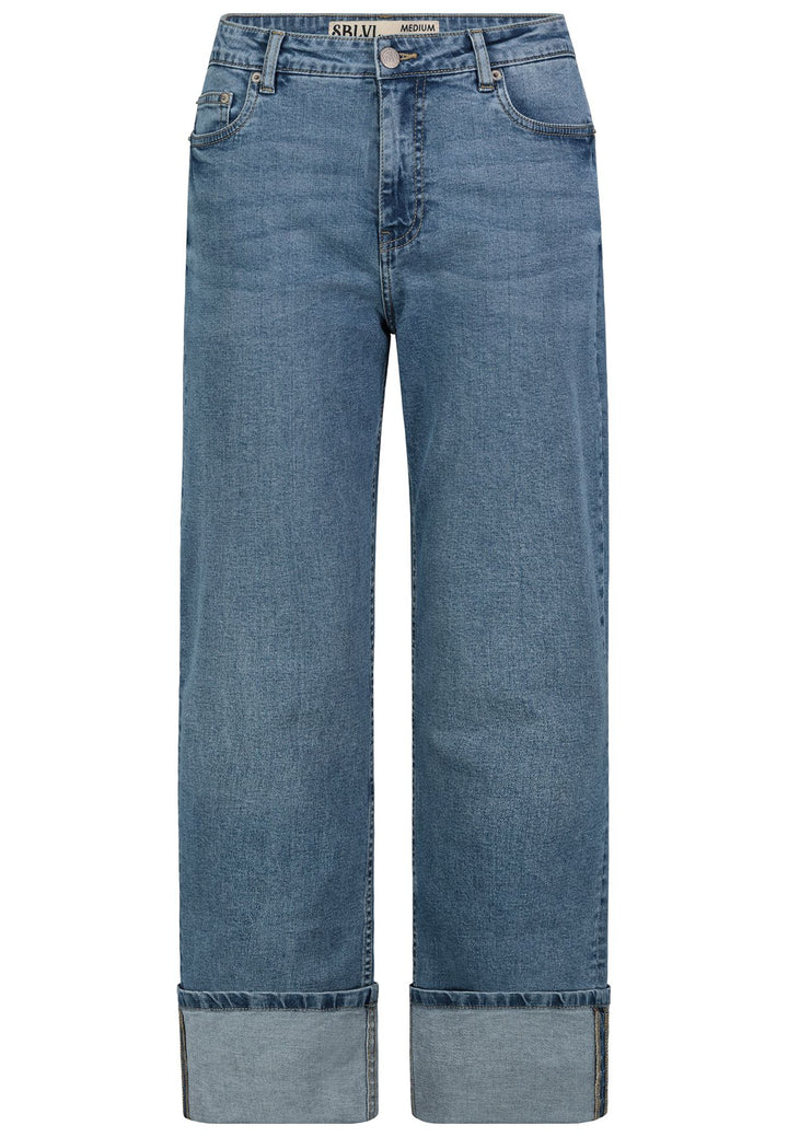 Damen DOB Jeans Hose, gerades weites Bein