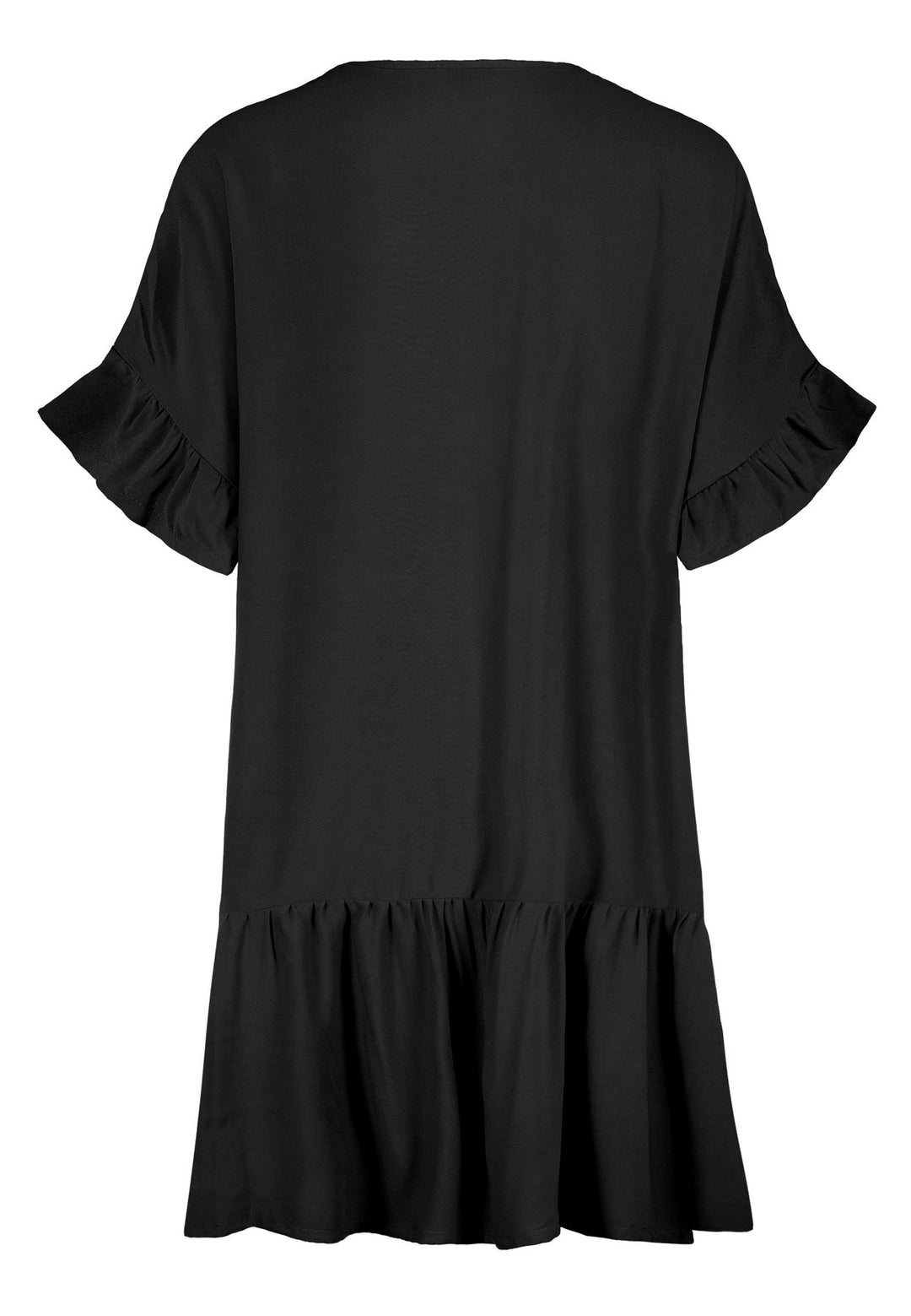 Damen Kleid mit Volant, Kurzarm mit Volan