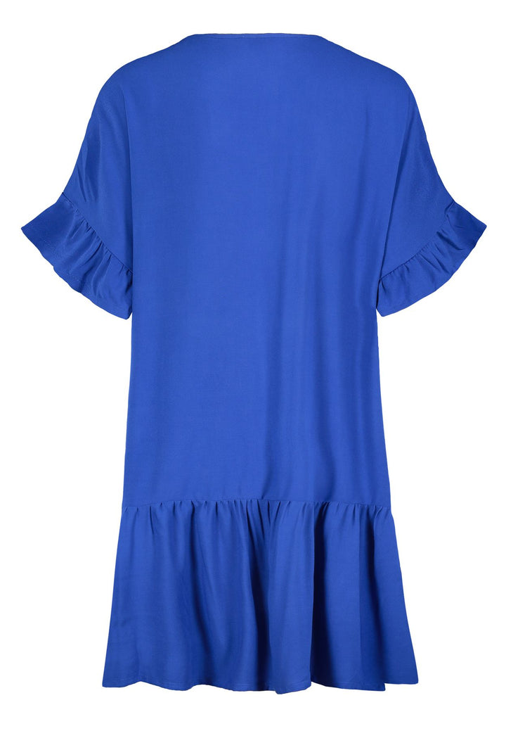 Damen Kleid mit Volant, Kurzarm mit Volan