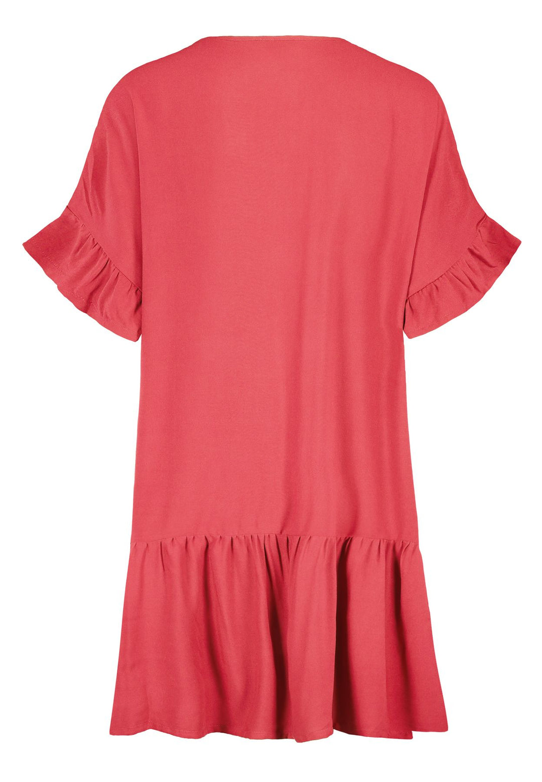 Damen Kleid mit Volant, Kurzarm mit Volan