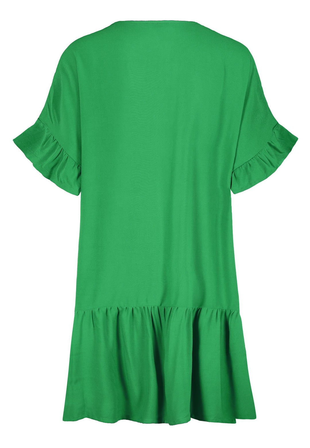 Damen Kleid mit Volant, Kurzarm mit Volan