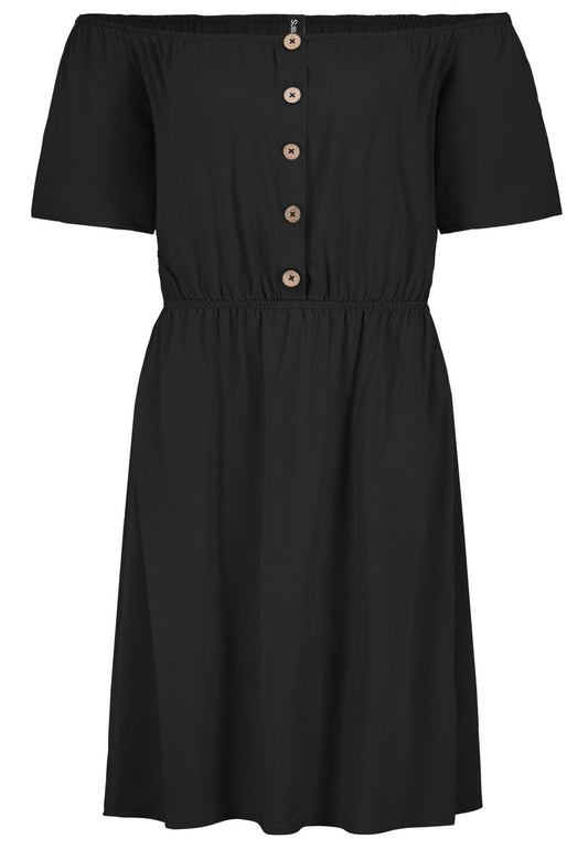 Damen DOB Carmenkleid, Kurzarm, Raglan,