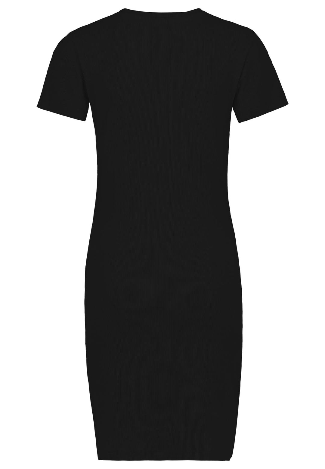 Damen Rippkleid, Streifen, MIDI, Rundhals