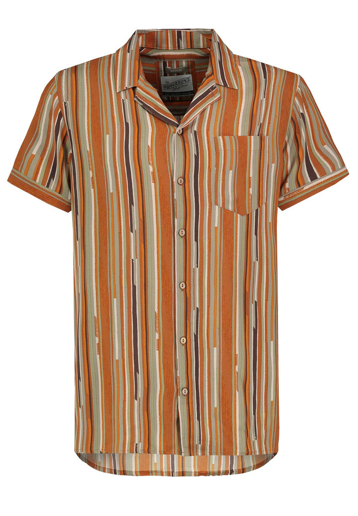 Herren Hemd, Allover, kurzarm mit Blende,