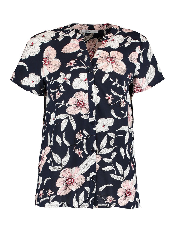 Hailys Bluse V-Ausschnitt Kurzarm
