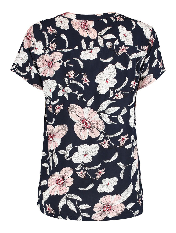 Hailys Bluse V-Ausschnitt Kurzarm