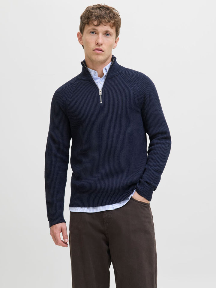 Herren JJPANNEL KNIT HALF ZIP AW25