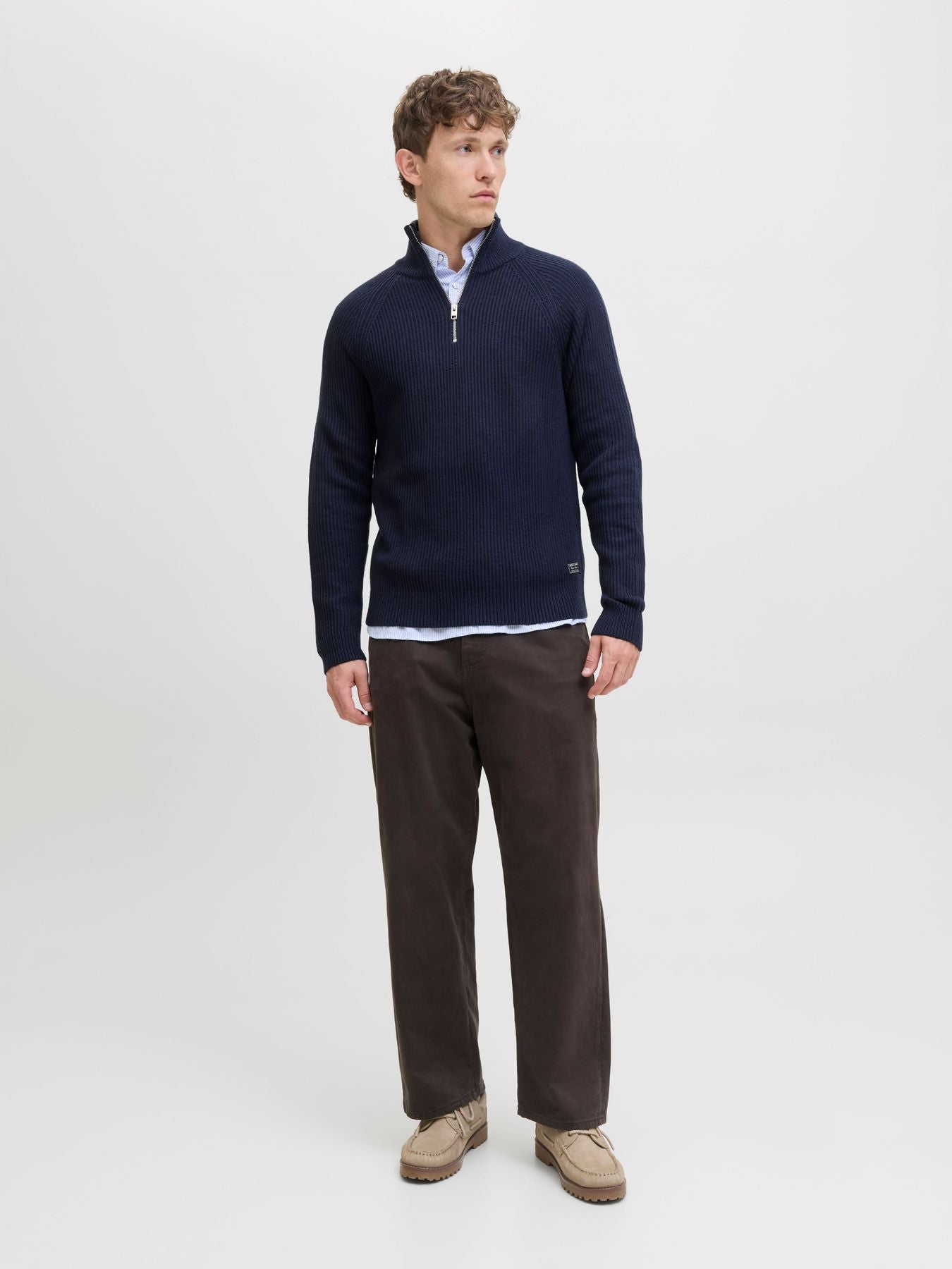Herren JJPANNEL KNIT HALF ZIP AW25