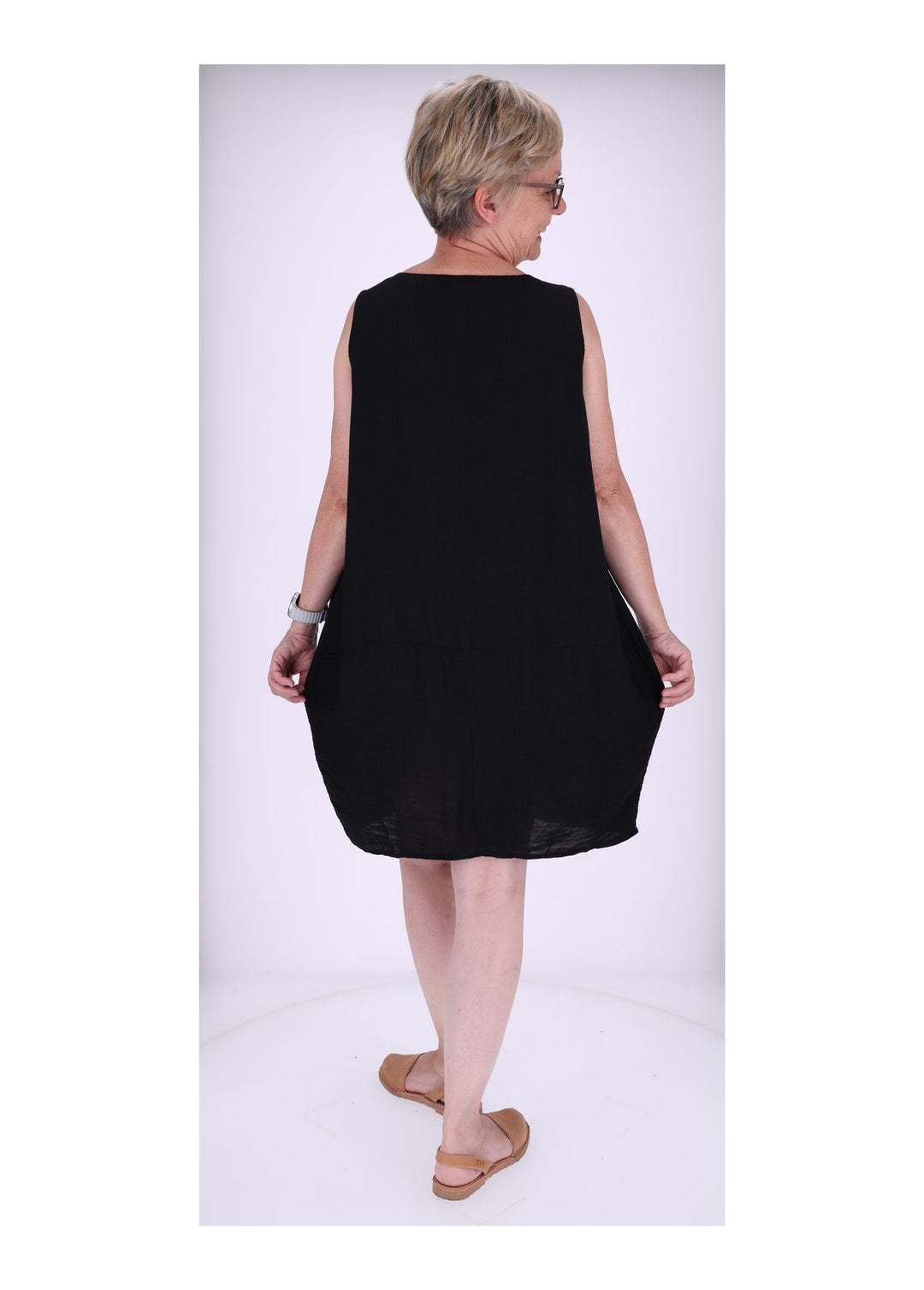 Kleid breite Träger Taschen