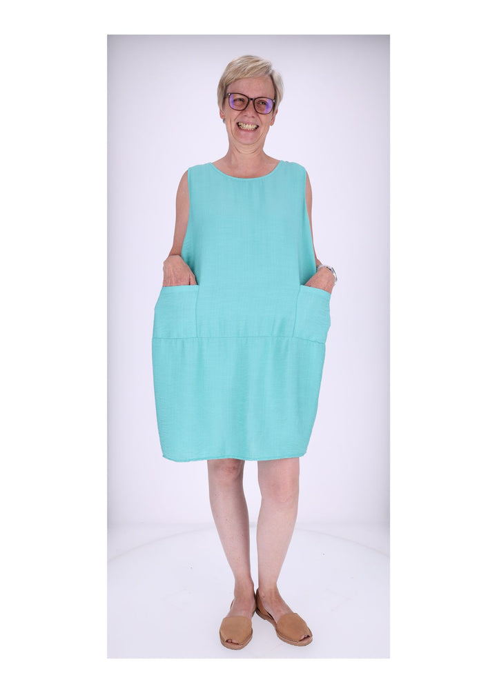 Kleid breite Träger Taschen