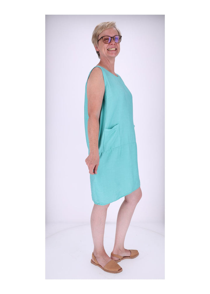 Kleid breite Träger Taschen