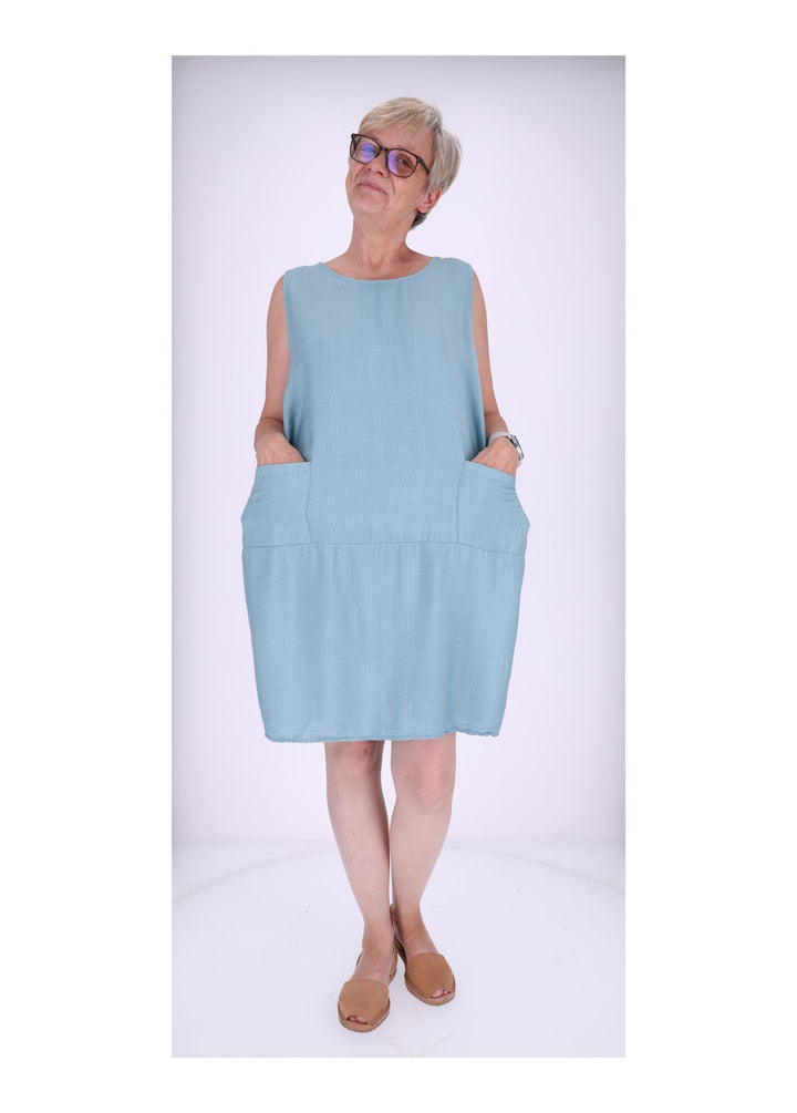 Kleid breite Träger Taschen