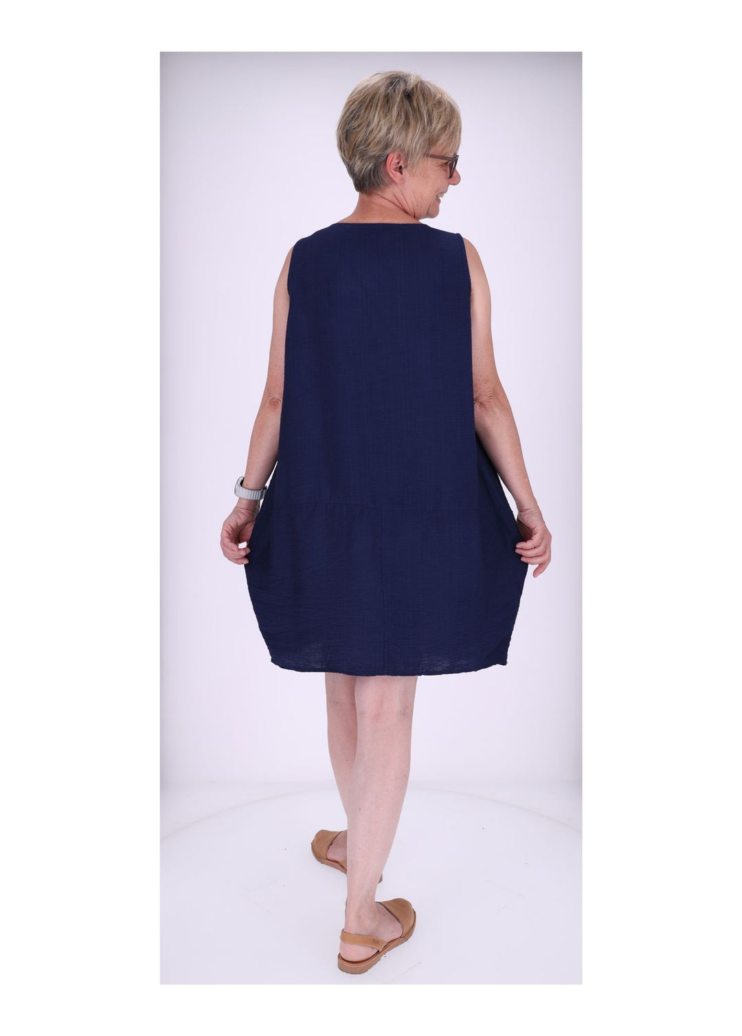 Kleid breite Träger Taschen