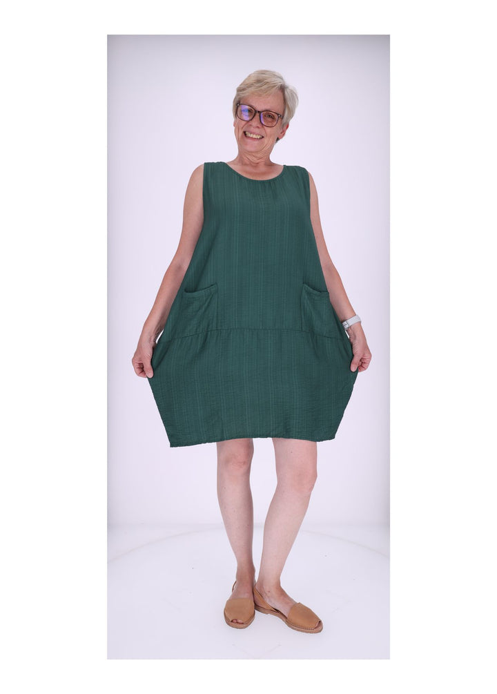 Kleid breite Träger Taschen