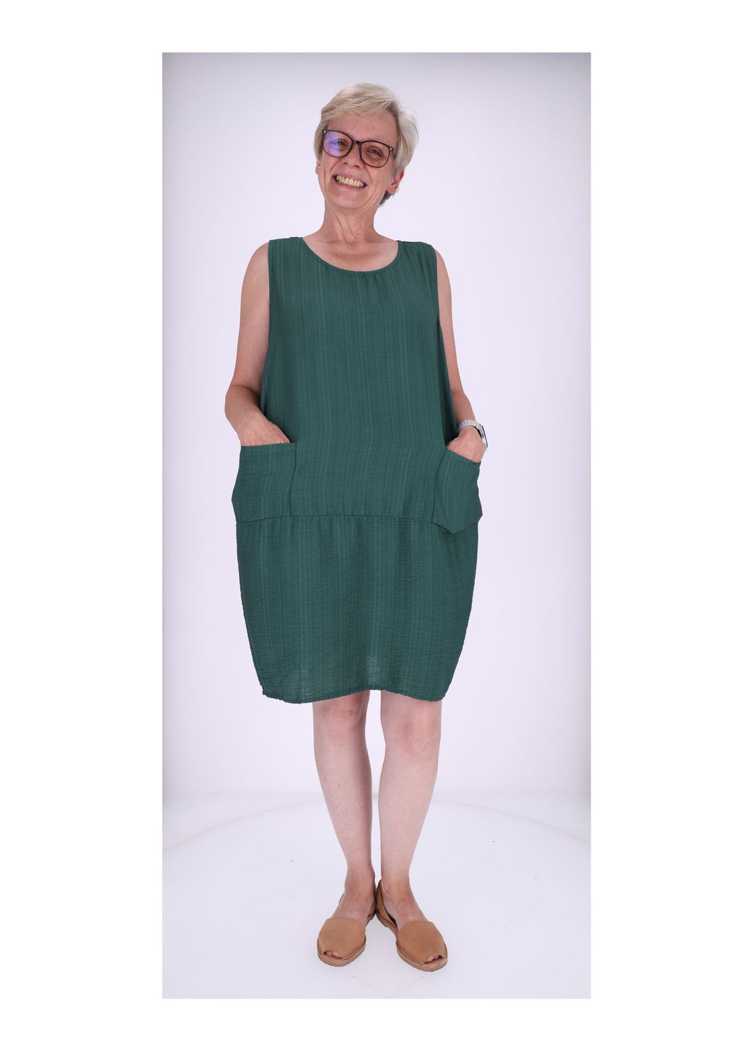 Kleid breite Träger Taschen