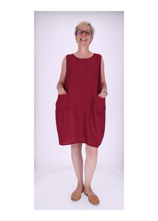 Kleid breite Träger Taschen
