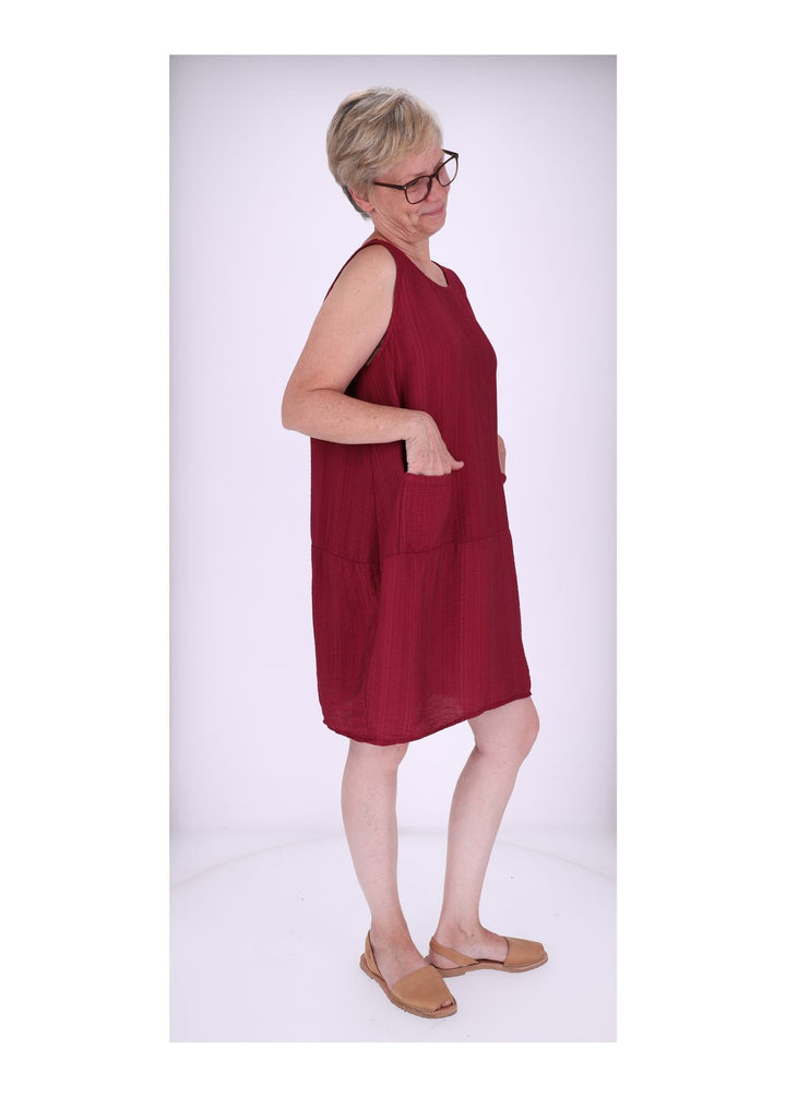 Kleid breite Träger Taschen