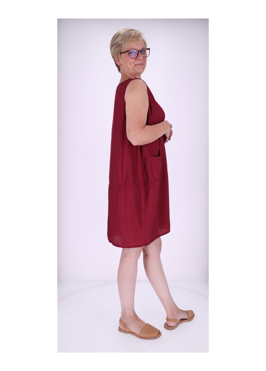 Kleid breite Träger Taschen