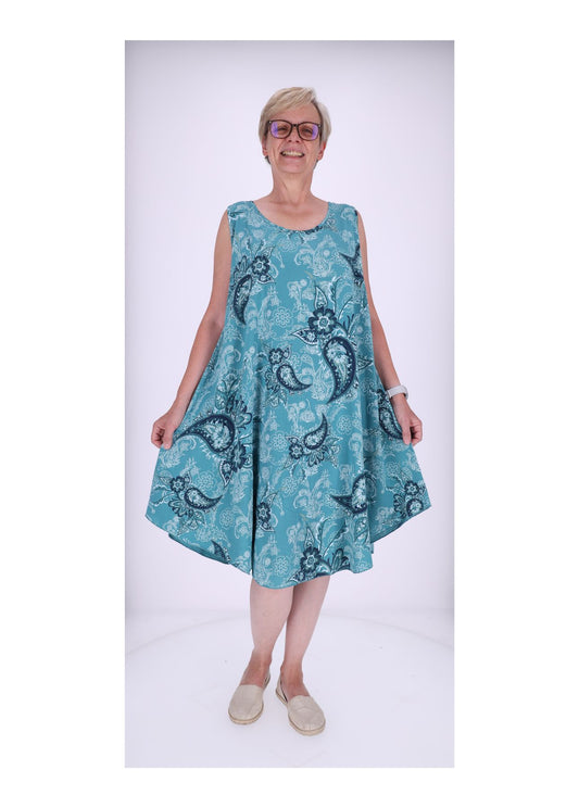 Trägerkleid AOP Paisseley