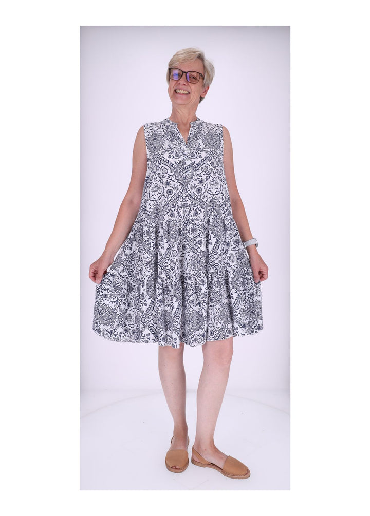 Stufenkleid o.Arm AOP