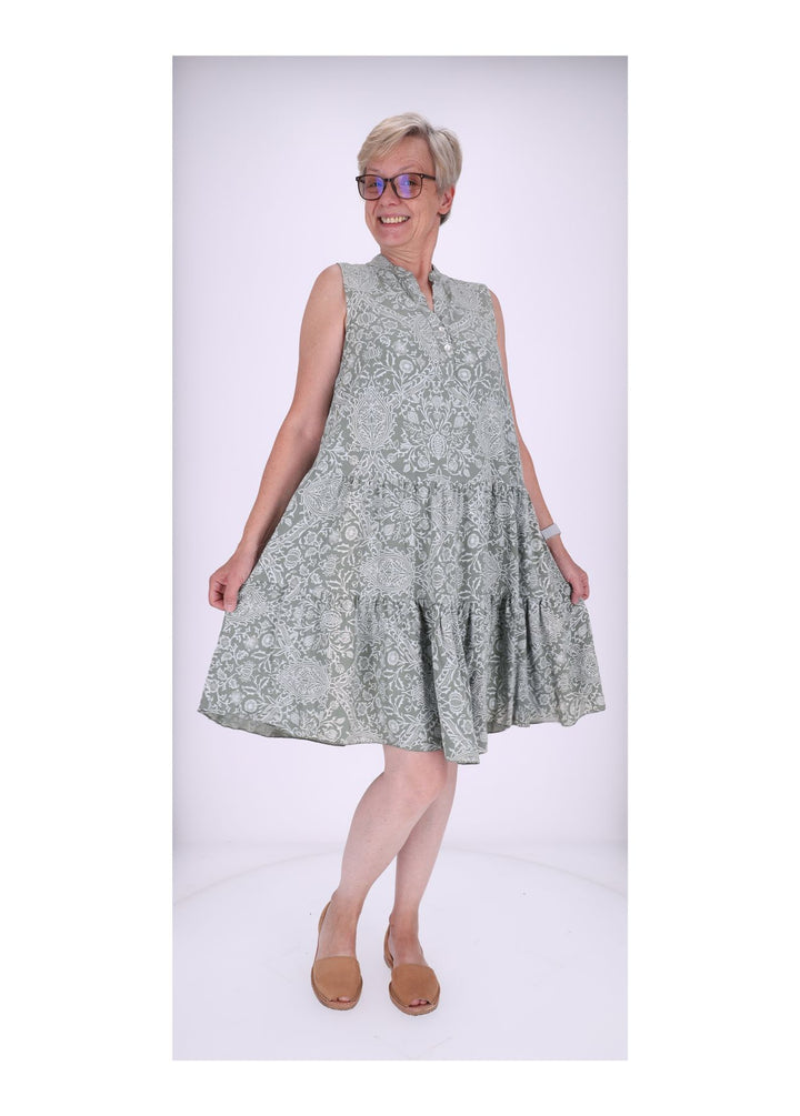 Stufenkleid o.Arm AOP