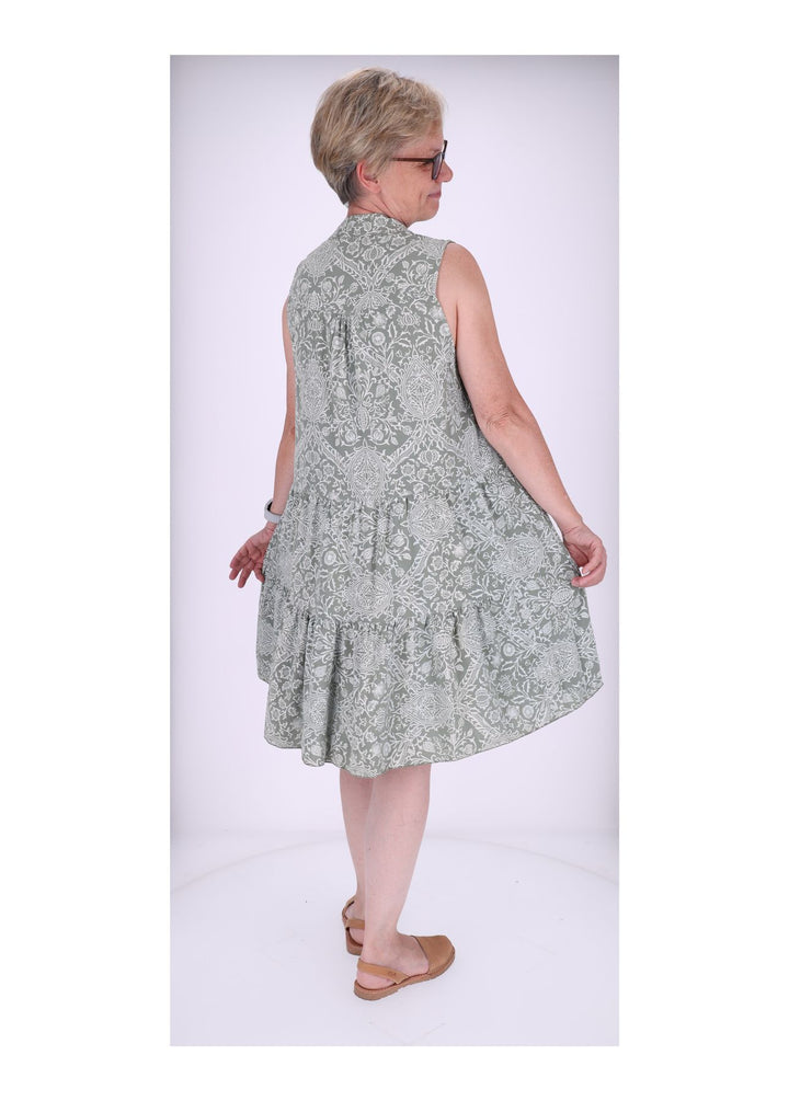 Stufenkleid o.Arm AOP