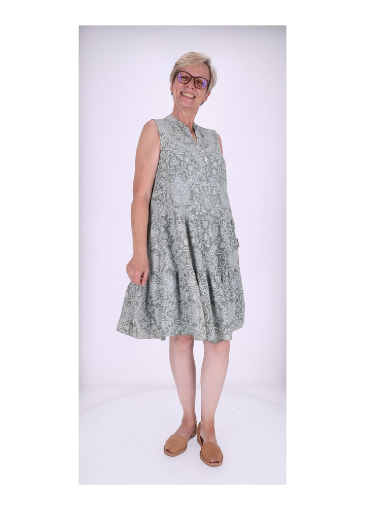 Stufenkleid o.Arm AOP