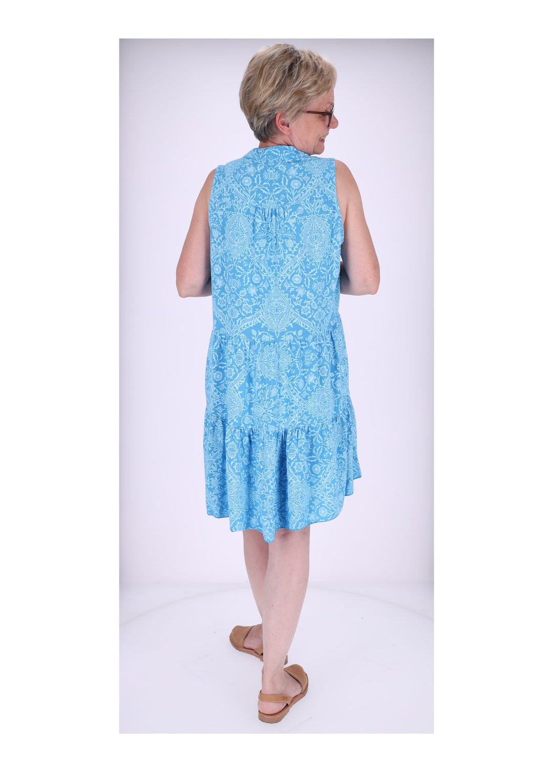 Stufenkleid o.Arm AOP