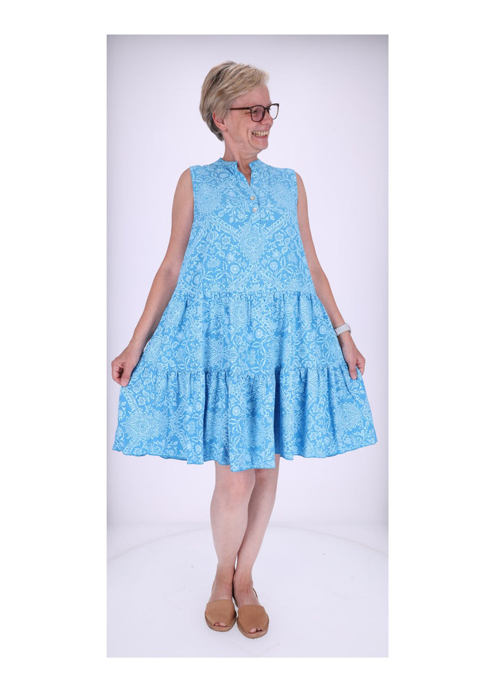 Stufenkleid o.Arm AOP