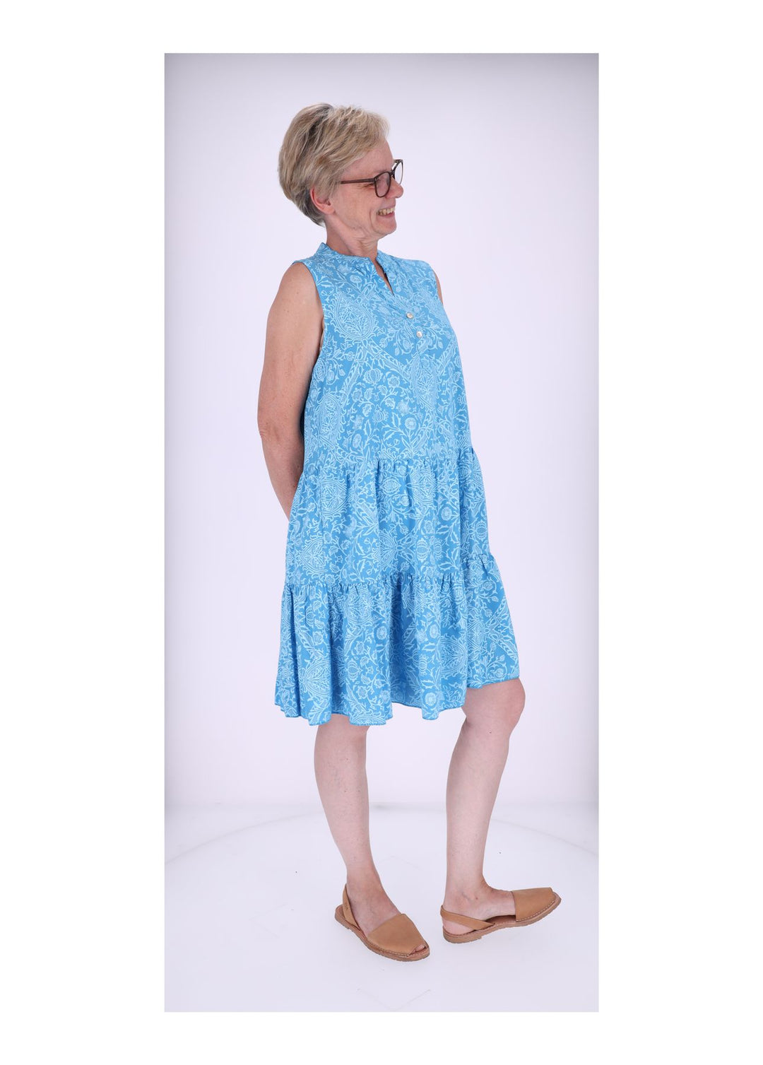 Stufenkleid o.Arm AOP