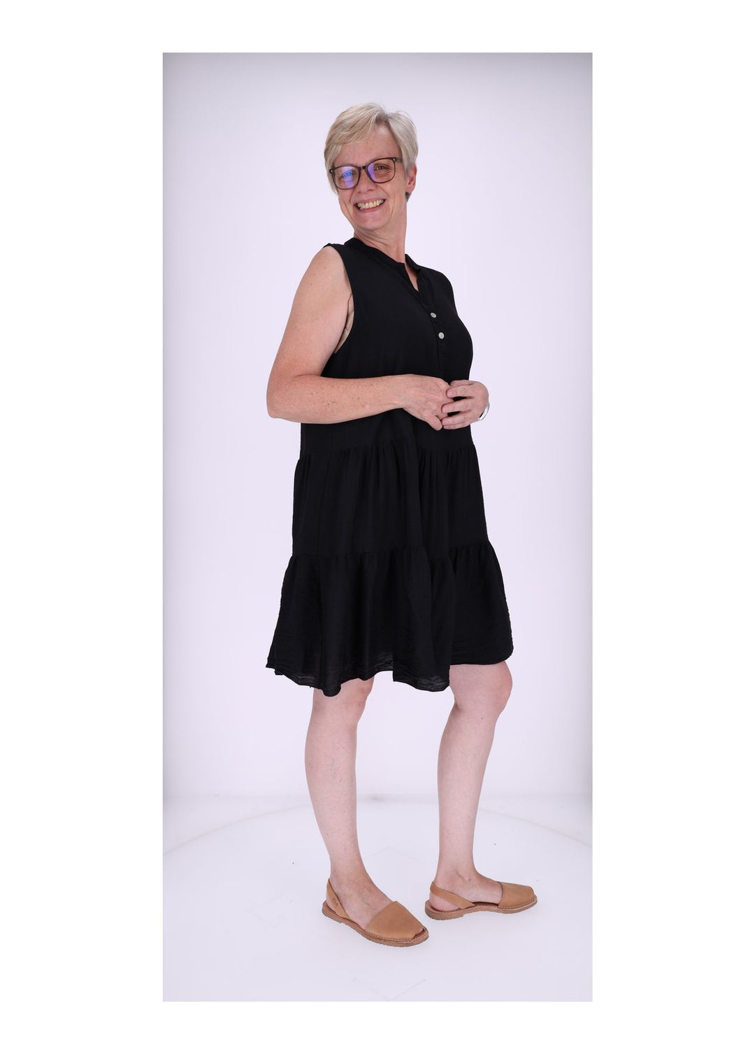 Stufenkleid V-Ausschnitt