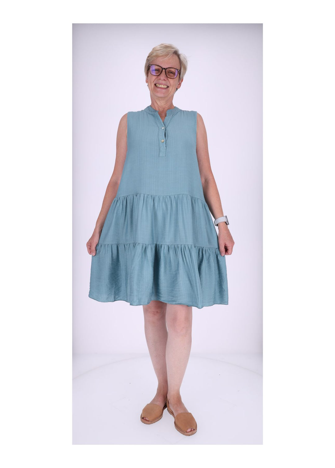 Stufenkleid V-Ausschnitt