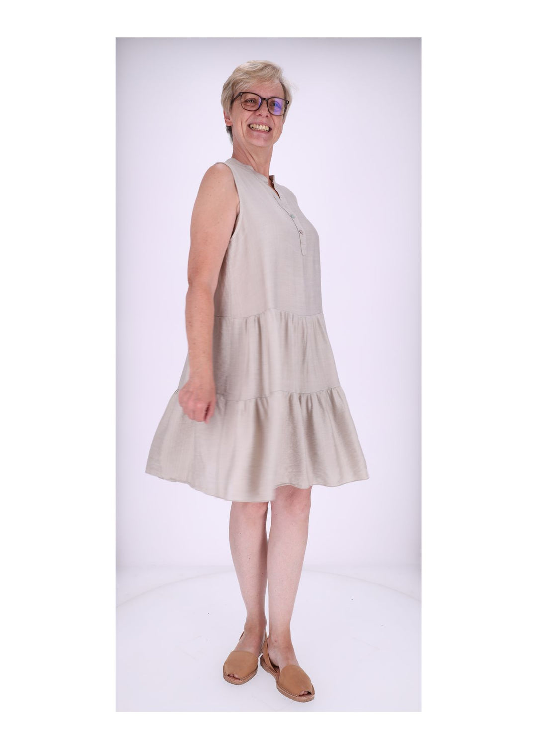 Stufenkleid V-Ausschnitt