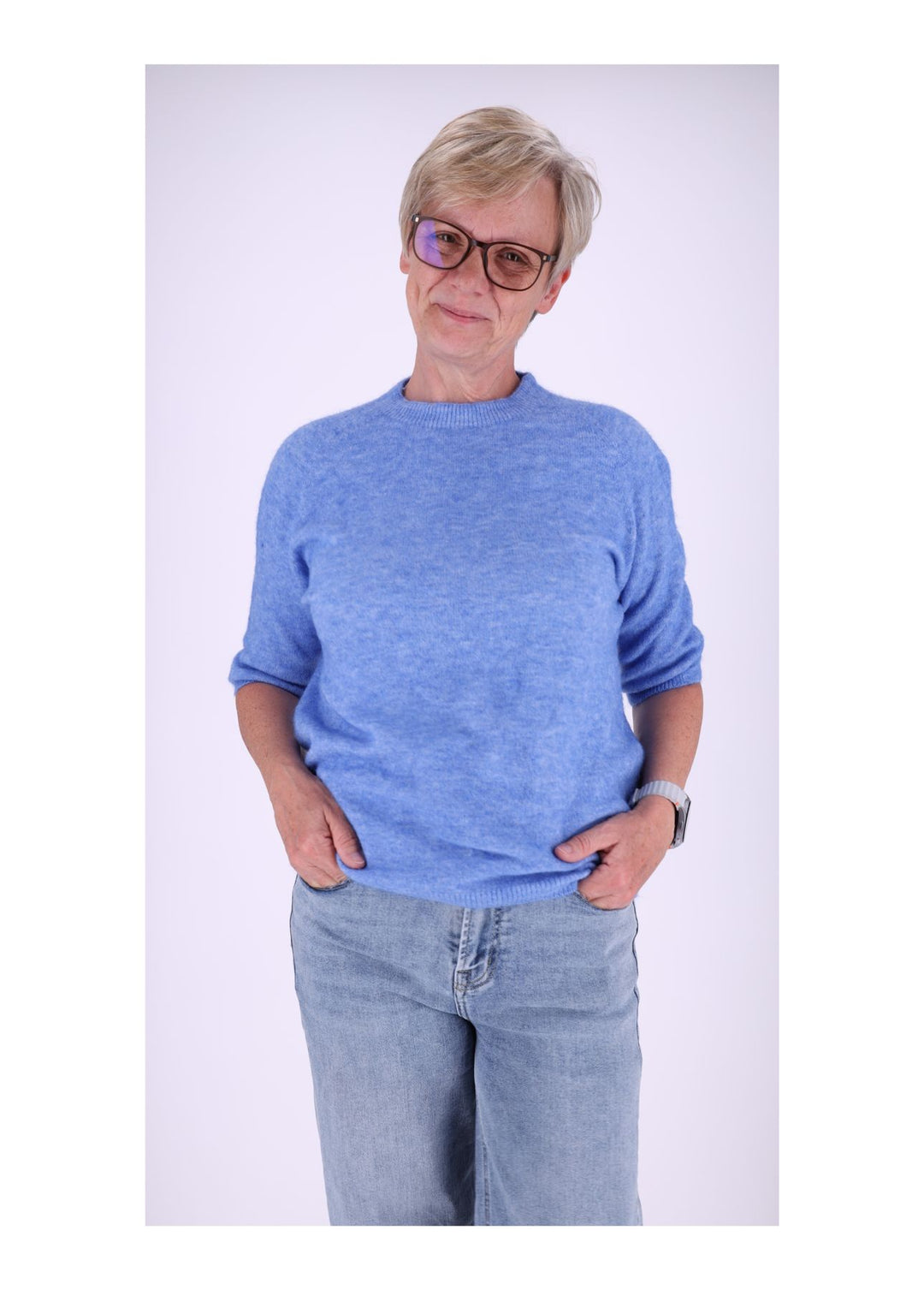 Strickpullover Damen kurzarm ohne Naht