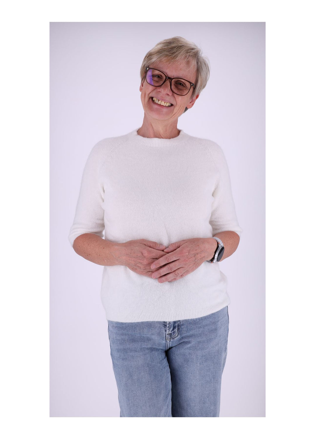 Strickpullover Damen kurzarm ohne Naht