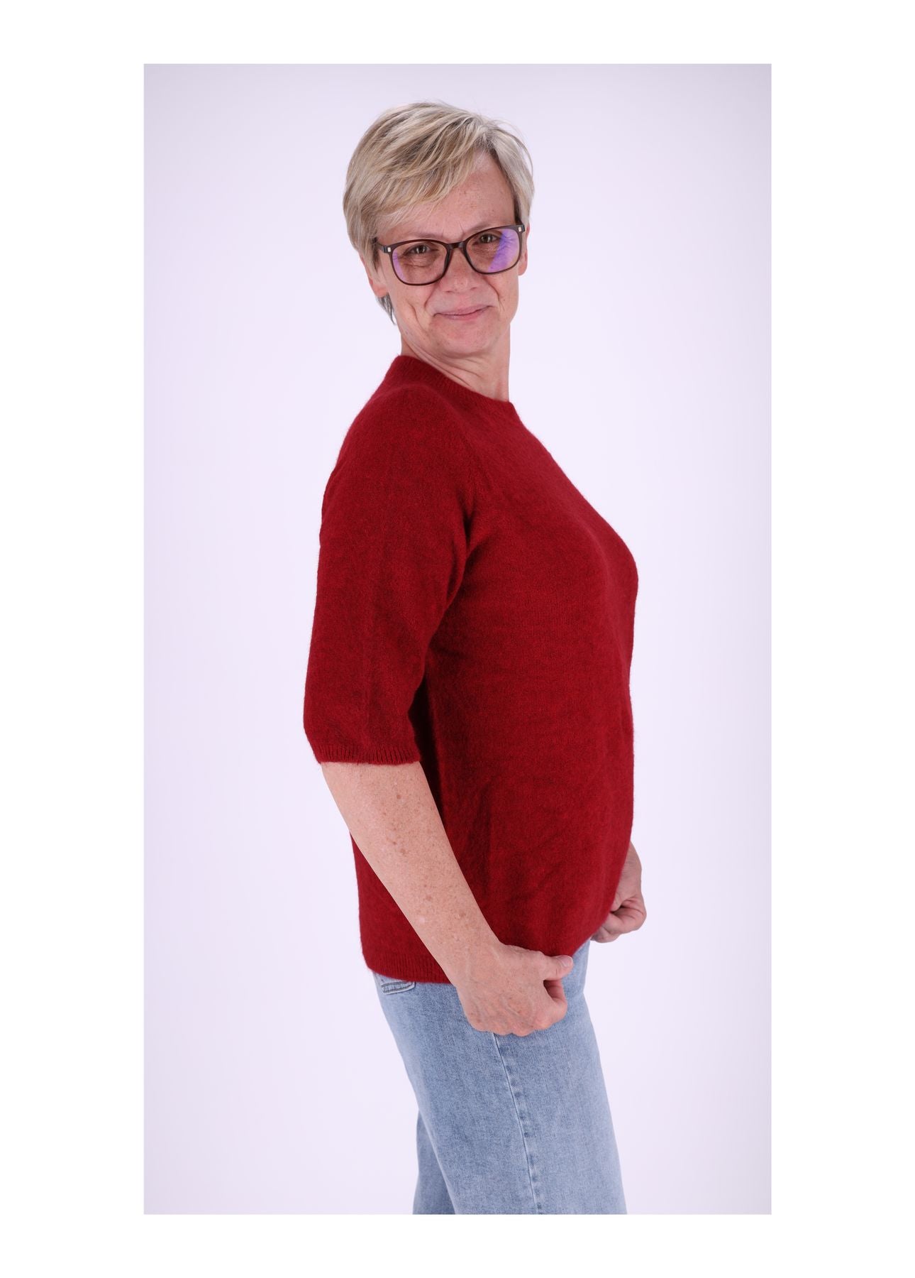 Strickpullover Damen kurzarm ohne Naht