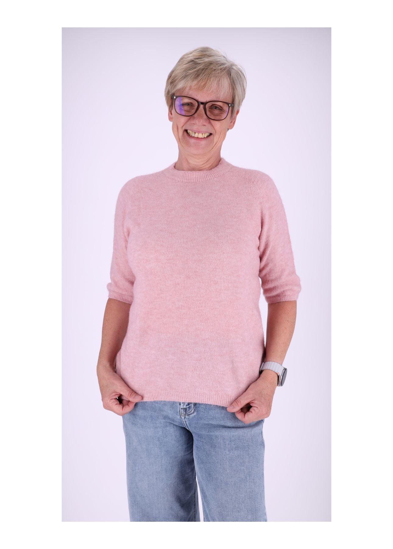Strickpullover Damen kurzarm ohne Naht